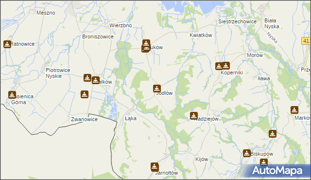 mapa Jodłów gmina Otmuchów, Jodłów gmina Otmuchów na mapie Targeo