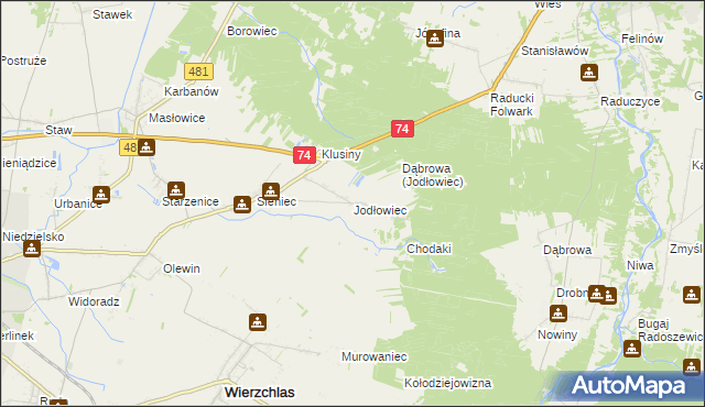 mapa Jodłowiec, Jodłowiec na mapie Targeo