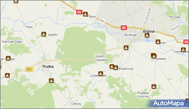 mapa Józefin Gajówka, Józefin Gajówka na mapie Targeo