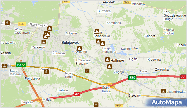 mapa Józefin gmina Halinów, Józefin gmina Halinów na mapie Targeo