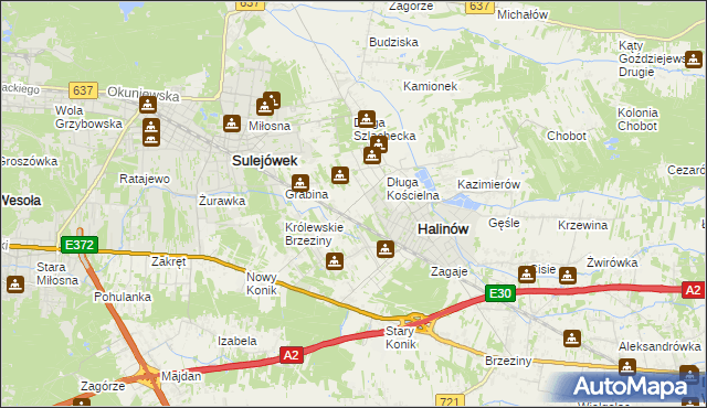 mapa Józefin gmina Halinów, Józefin gmina Halinów na mapie Targeo