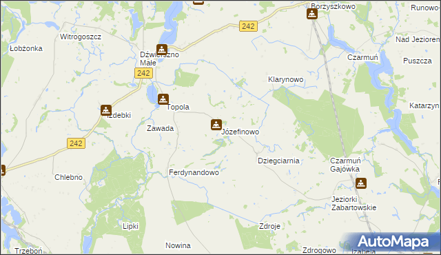 mapa Józefinowo gmina Łobżenica, Józefinowo gmina Łobżenica na mapie Targeo