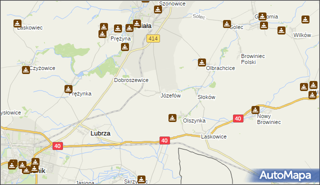 mapa Józefów gmina Biała, Józefów gmina Biała na mapie Targeo