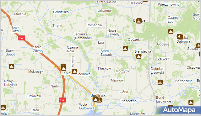 mapa Józefów gmina Jedlińsk, Józefów gmina Jedlińsk na mapie Targeo