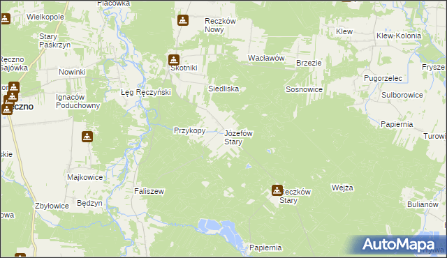 mapa Józefów Stary gmina Przedbórz, Józefów Stary gmina Przedbórz na mapie Targeo