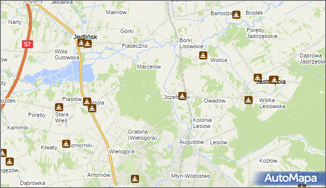 mapa Józefówek, Józefówek na mapie Targeo