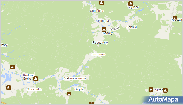 mapa Józefowo gmina Gródek, Józefowo gmina Gródek na mapie Targeo