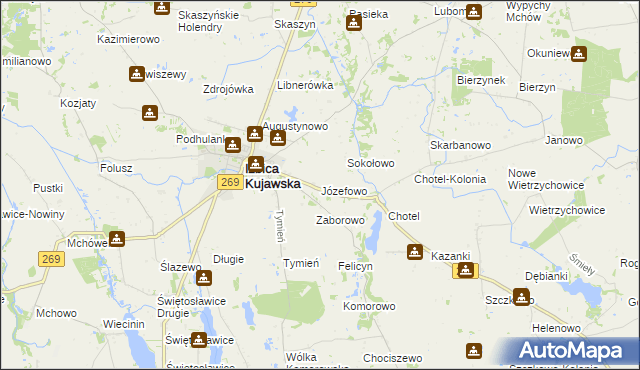 mapa Józefowo gmina Izbica Kujawska, Józefowo gmina Izbica Kujawska na mapie Targeo