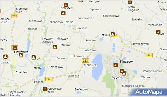 mapa Józefowo gmina Kleczew, Józefowo gmina Kleczew na mapie Targeo