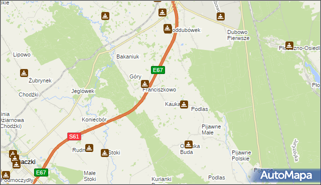 mapa Józefowo gmina Raczki, Józefowo gmina Raczki na mapie Targeo