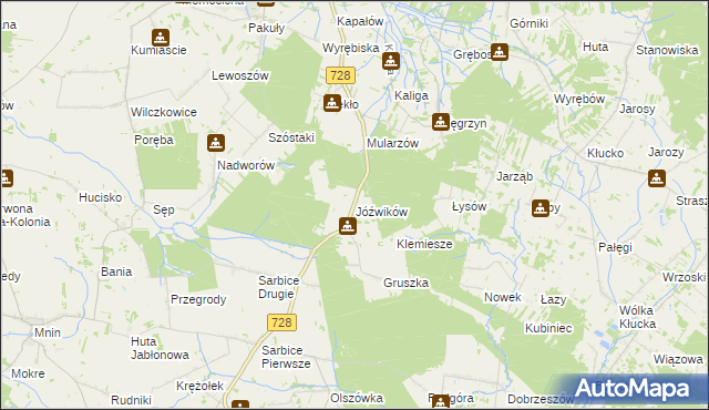 mapa Jóźwików, Jóźwików na mapie Targeo