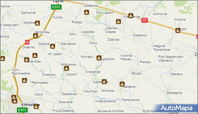 mapa Jugoszów, Jugoszów na mapie Targeo