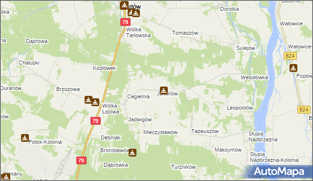 mapa Julianów gmina Tarłów, Julianów gmina Tarłów na mapie Targeo