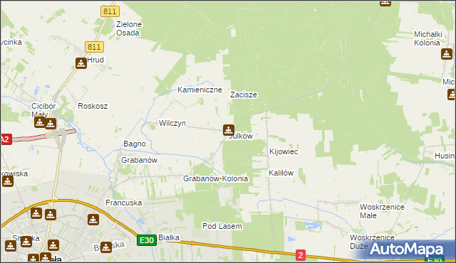 mapa Julków gmina Biała Podlaska, Julków gmina Biała Podlaska na mapie Targeo