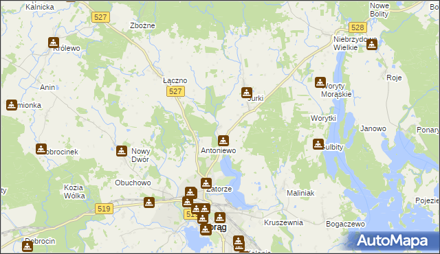 mapa Jurecki Młyn, Jurecki Młyn na mapie Targeo