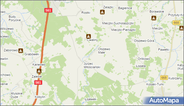 mapa Jurzec Szlachecki, Jurzec Szlachecki na mapie Targeo