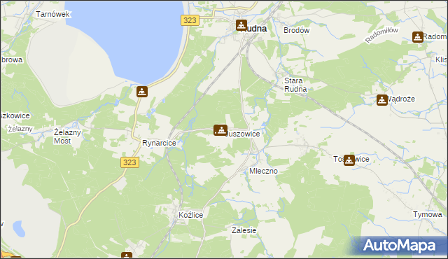 mapa Juszowice, Juszowice na mapie Targeo