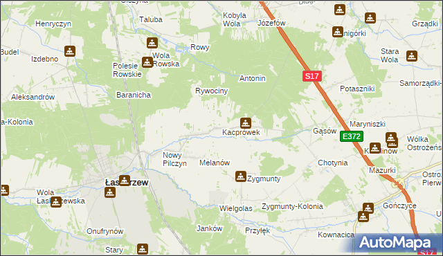 mapa Kacprówek, Kacprówek na mapie Targeo