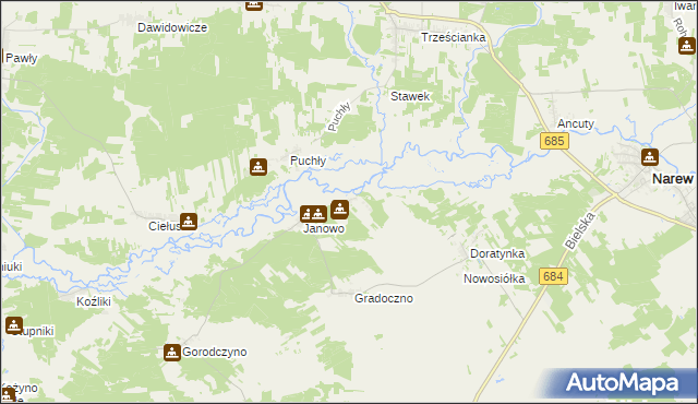 mapa Kaczały, Kaczały na mapie Targeo