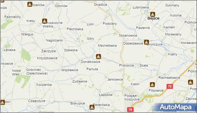 mapa Kaczkowice, Kaczkowice na mapie Targeo