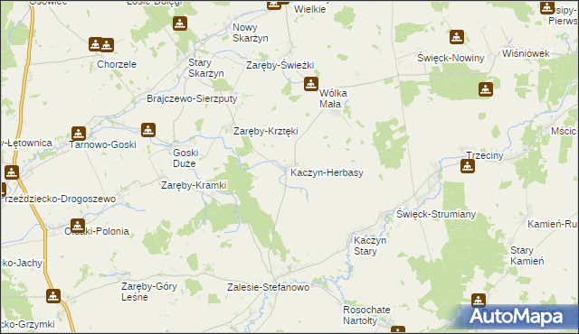 mapa Kaczyn-Herbasy, Kaczyn-Herbasy na mapie Targeo