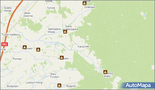 mapa Kaczynek, Kaczynek na mapie Targeo