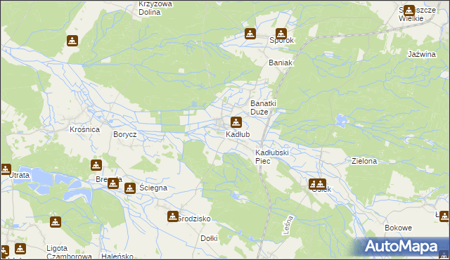 mapa Kadłub gmina Strzelce Opolskie, Kadłub gmina Strzelce Opolskie na mapie Targeo