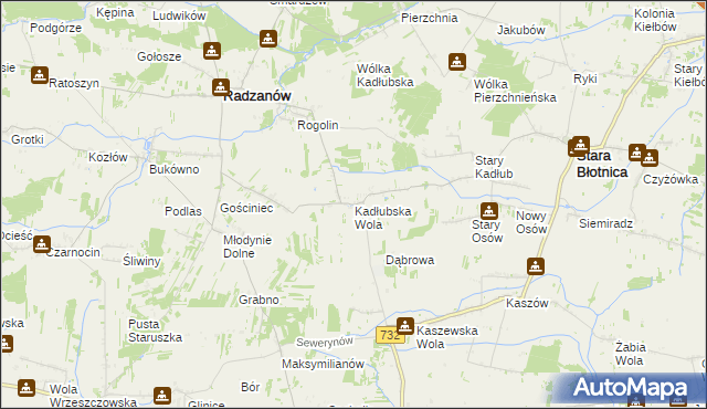 mapa Kadłubska Wola, Kadłubska Wola na mapie Targeo