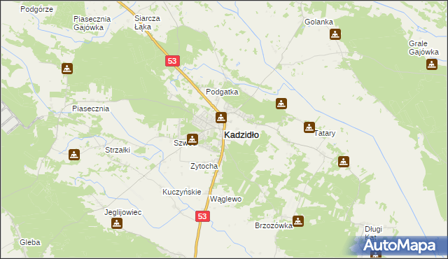 mapa Kadzidło, Kadzidło na mapie Targeo