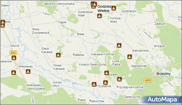 mapa Kakawa-Kolonia, Kakawa-Kolonia na mapie Targeo