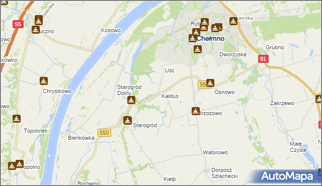 mapa Kałdus, Kałdus na mapie Targeo