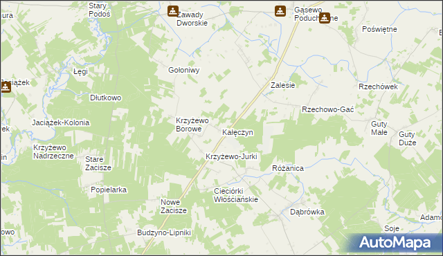 mapa Kałęczyn gmina Czerwonka, Kałęczyn gmina Czerwonka na mapie Targeo