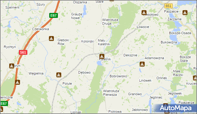 mapa Kaletnik gmina Szypliszki, Kaletnik gmina Szypliszki na mapie Targeo