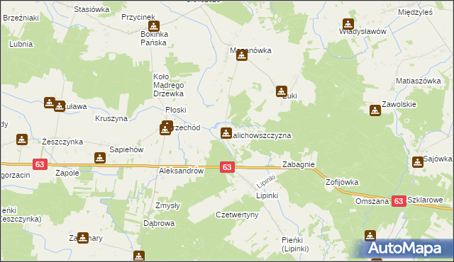 mapa Kalichowszczyzna, Kalichowszczyzna na mapie Targeo