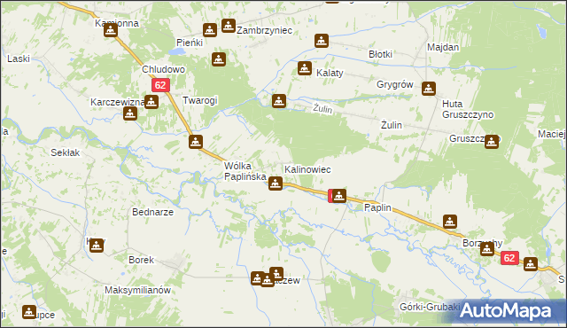 mapa Kalinowiec gmina Łochów, Kalinowiec gmina Łochów na mapie Targeo