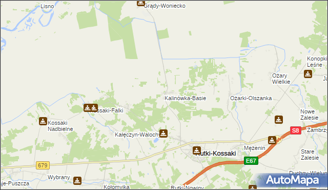 mapa Kalinówka-Basie, Kalinówka-Basie na mapie Targeo