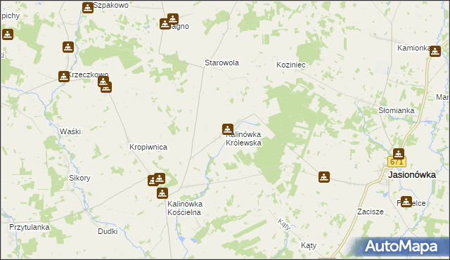 mapa Kalinówka Królewska, Kalinówka Królewska na mapie Targeo