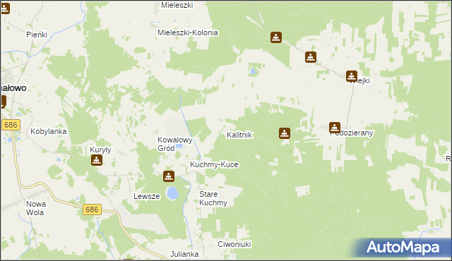 mapa Kalitnik, Kalitnik na mapie Targeo