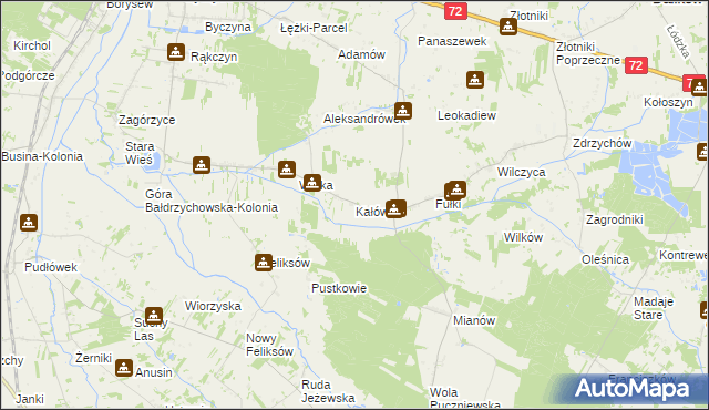 mapa Kałów, Kałów na mapie Targeo