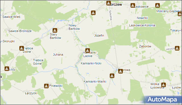 mapa Kamianki-Czabaje, Kamianki-Czabaje na mapie Targeo