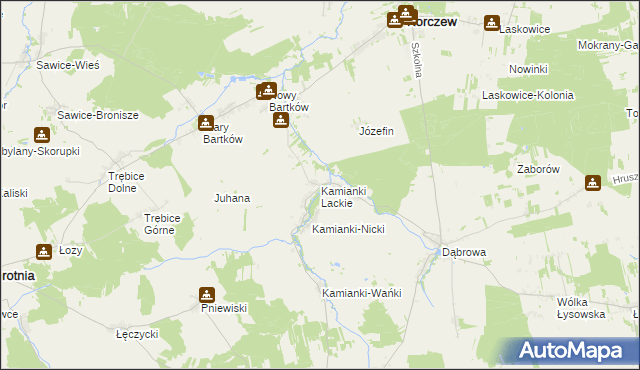 mapa Kamianki Lackie, Kamianki Lackie na mapie Targeo