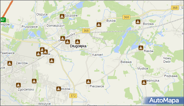 mapa Kamień gmina Długołęka, Kamień gmina Długołęka na mapie Targeo