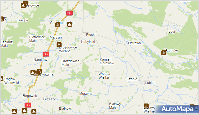 mapa Kamień Górowski, Kamień Górowski na mapie Targeo