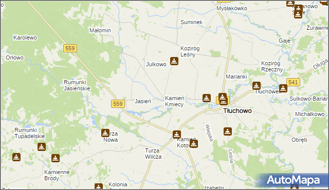 mapa Kamień Kmiecy, Kamień Kmiecy na mapie Targeo