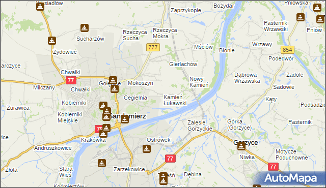 mapa Kamień Łukawski, Kamień Łukawski na mapie Targeo