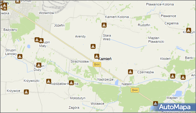 mapa Kamień powiat chełmski, Kamień powiat chełmski na mapie Targeo