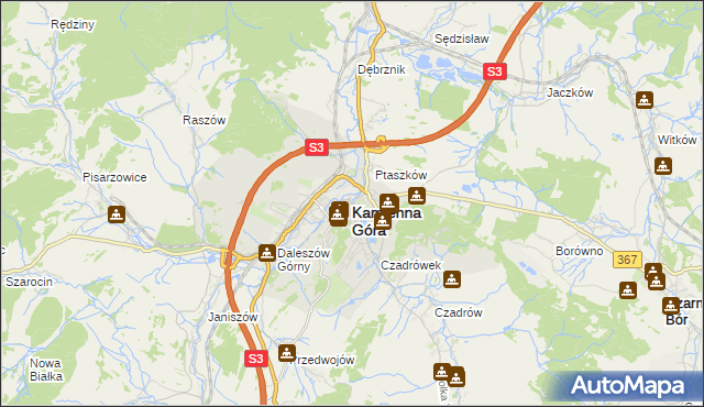 mapa Kamienna Góra, Kamienna Góra na mapie Targeo