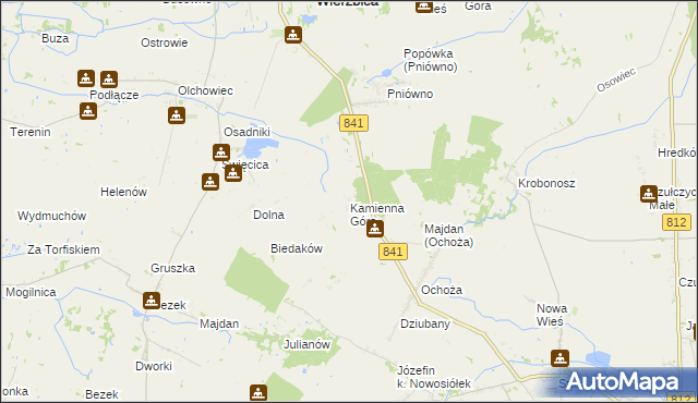 mapa Kamienna Góra gmina Wierzbica, Kamienna Góra gmina Wierzbica na mapie Targeo