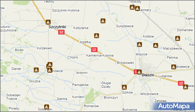 mapa Kamienna-Wieś, Kamienna-Wieś na mapie Targeo