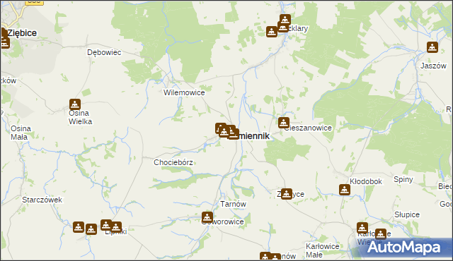 mapa Kamiennik powiat nyski, Kamiennik powiat nyski na mapie Targeo